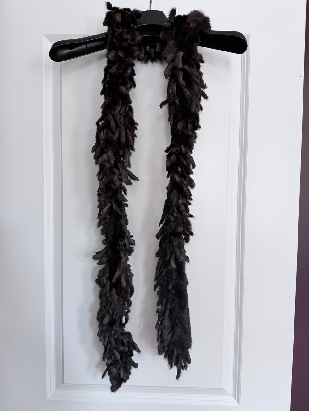 Dark Brown Mink Feather Trim Boa - Trilogy Collections